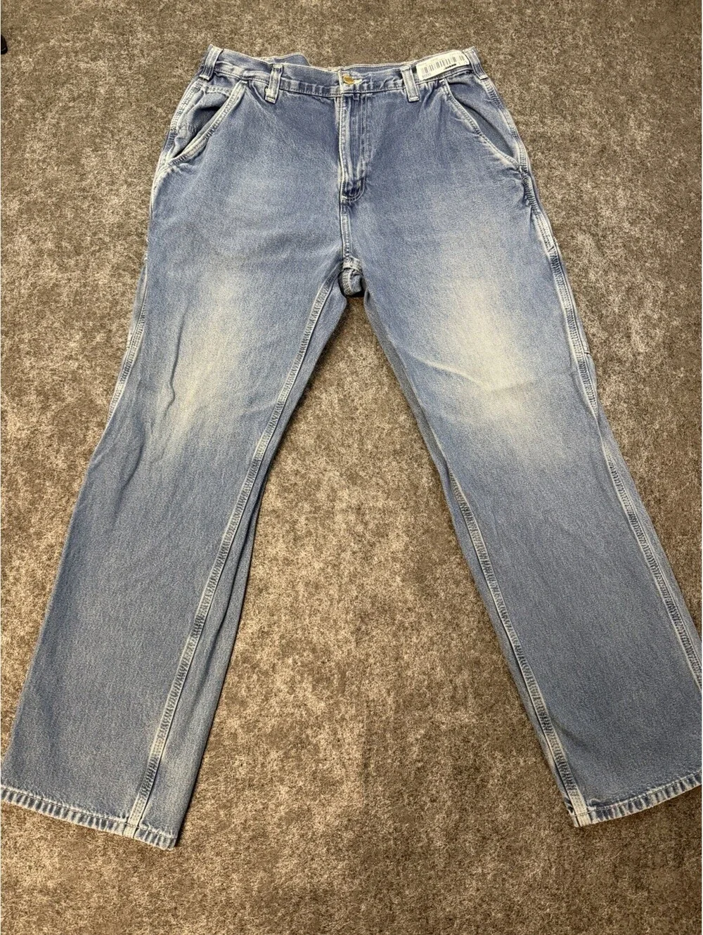 Carhartt B11 Dungaree Fit Carpenter Jeans Men’s 36X32 Light Wash Work Jeans.